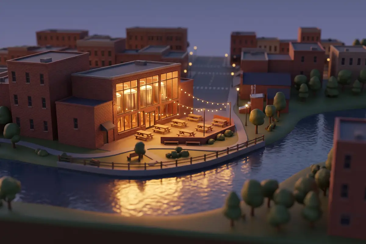 Illustration of a brewery