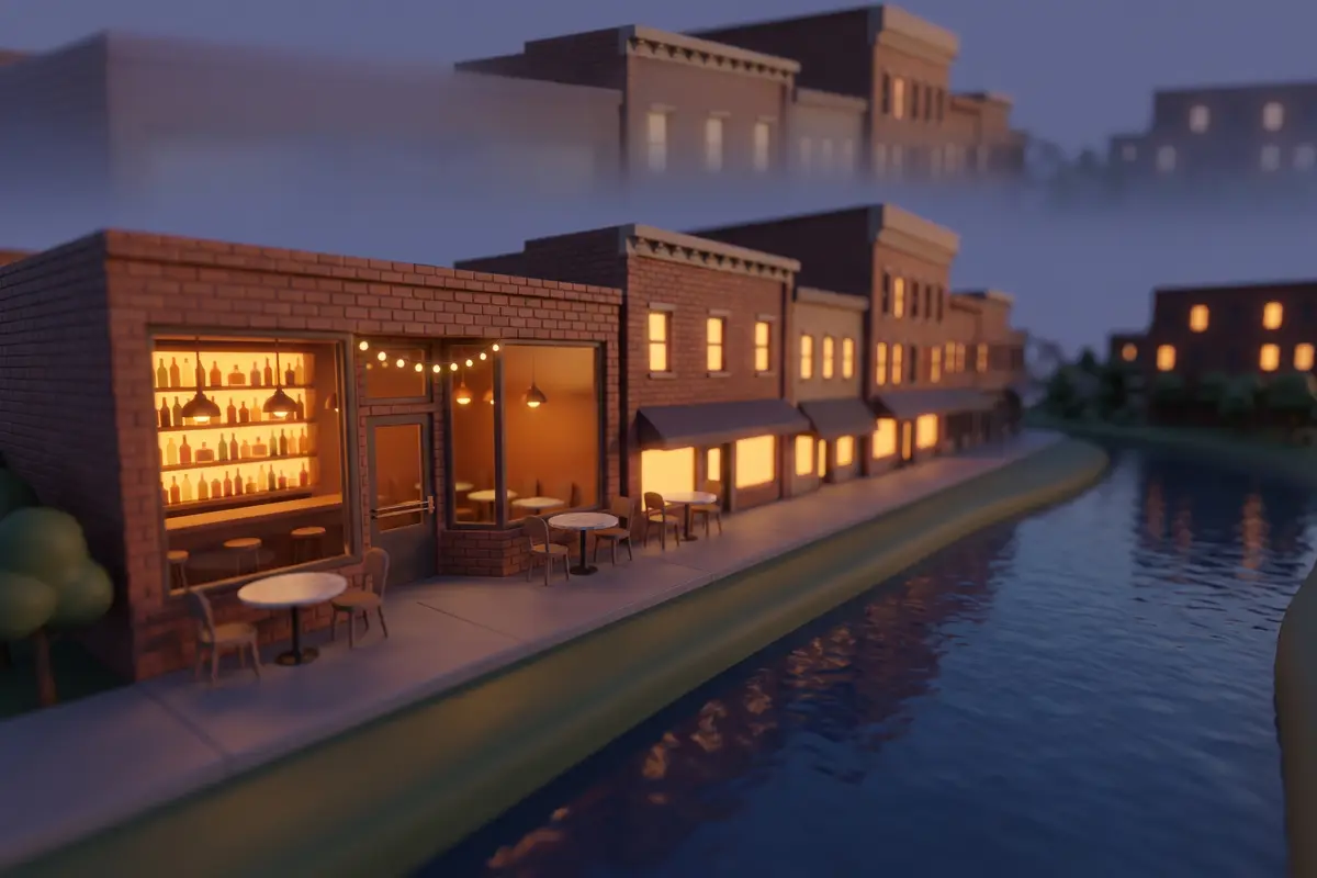 Illustration of a cocktail bar