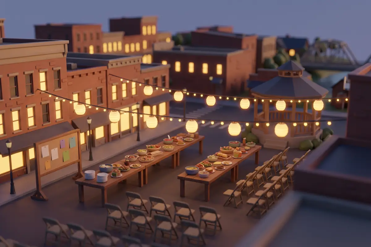 Illustration of a community event