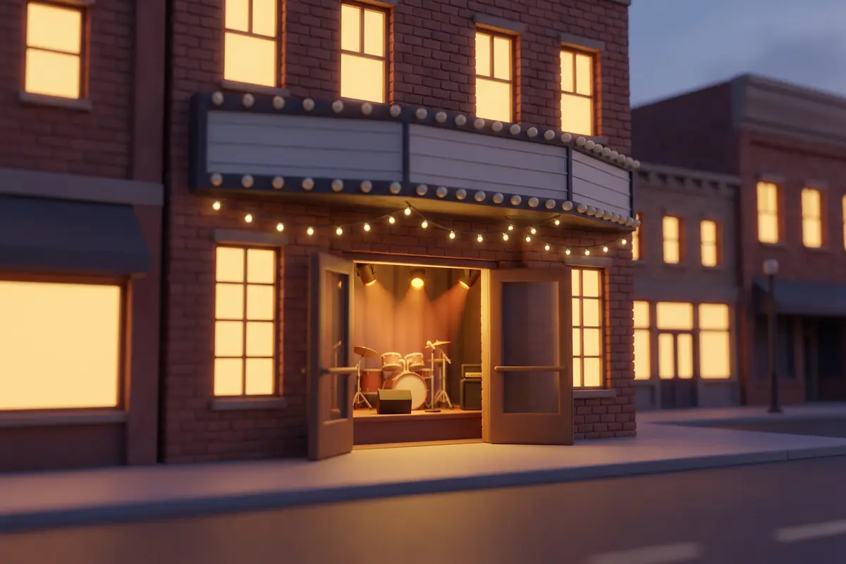 Illustration of a live music venue
