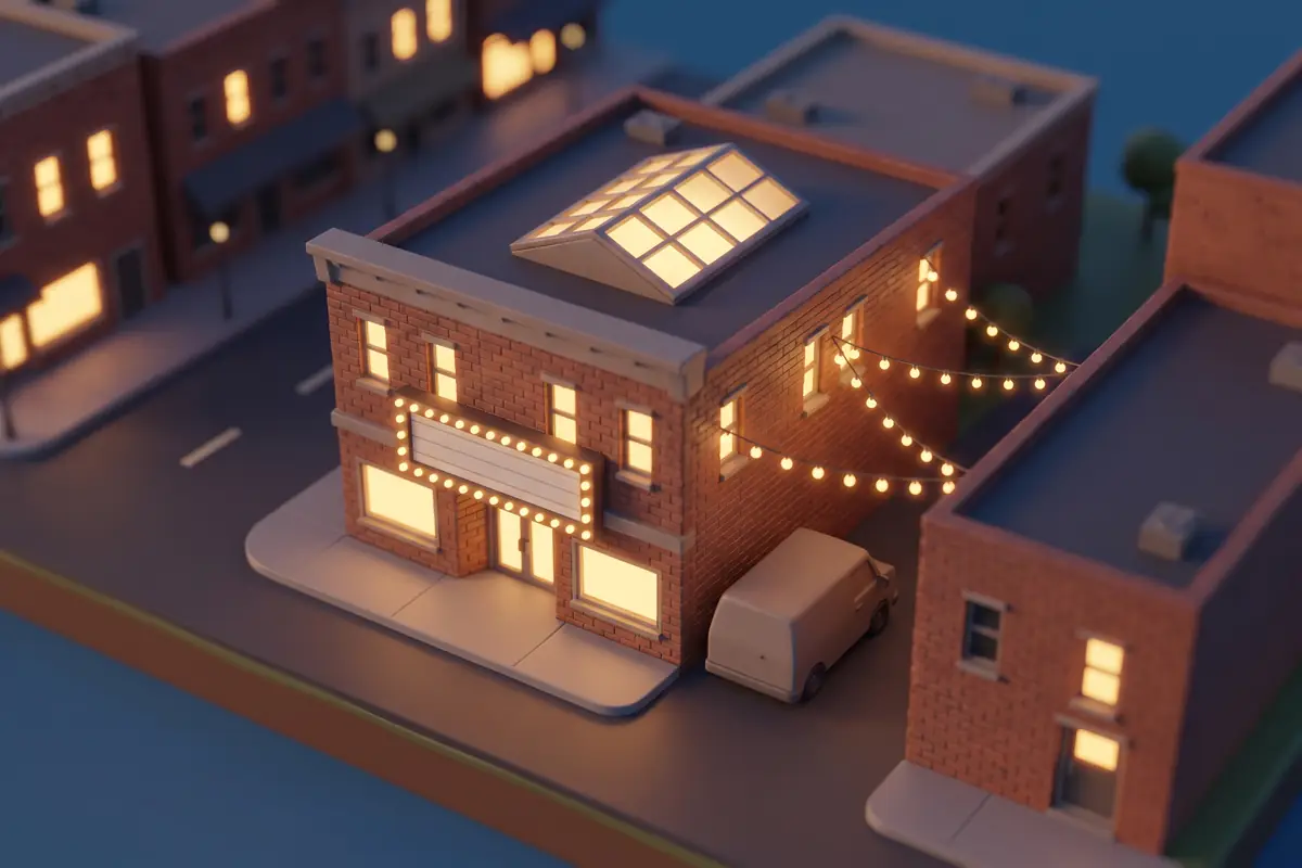 Illustration of a live music venue